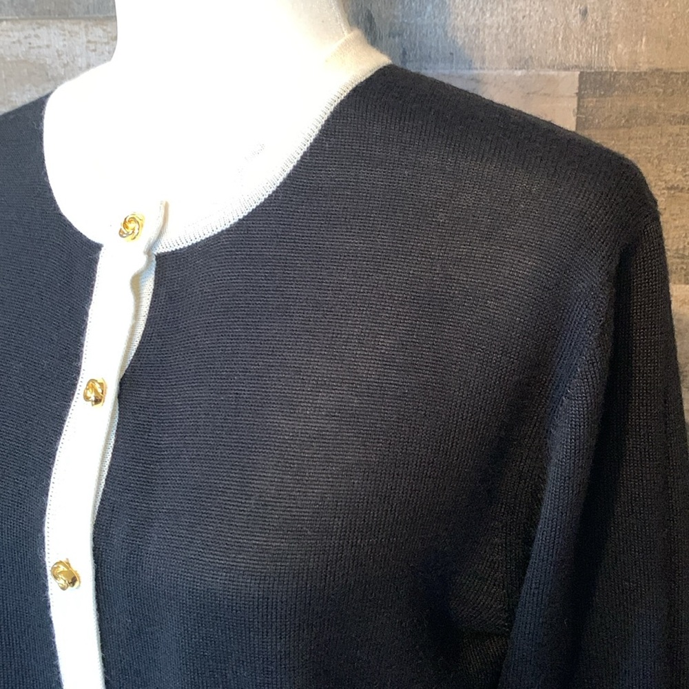 Hasting & Smith Petites black cardigan with white trim - Picture 6 of 16